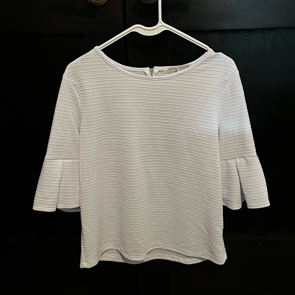 White Green Envelope blouse and size medium.